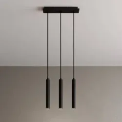 Hängelampe Franka Arcchio, schwarz, für Wohn- / Esszimmer, Aluminium, Modern