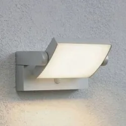 Aussenwandleuchte mit Bewegungsmelder Sherin Lindby, alu / grau / zink, Aluminium, Modern