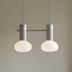 Glas Hängelampe Flo ALDEX, dimmbar, alu / grau / zink, für Wohn- / Esszimmer, Metall, Design, Pendelleuchte