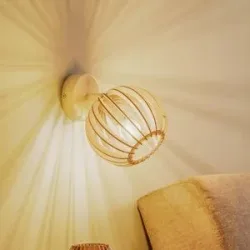 Wandlampe Paz Argon, dimmbar, Holz hell, für Wohn- / Esszimmer, Holz, Skandinavisch, Wandleuchte, Wandlampe Innen