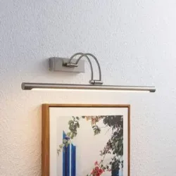Lucande LED-Bilderleuchte Dimitrij, nickel, Metall, 54cm Dimitrij, alu / grau / zink, für Wohn- / Esszimmer, Metall, Modern, Wandleuchte, Wandlampe Innen