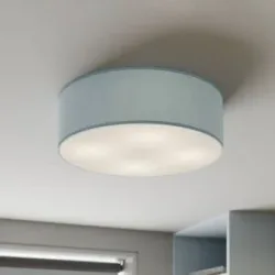 Deckenlampe Rondo TK Lighting, dimmbar, blau, für Schlafzimmer, Textil / Stoff / Seide, Modern, Deckenlampe