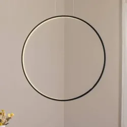 Hängelampe Saturno Milagro Lighting, schwarz, für Wohn- / Esszimmer, Aluminium, Modern