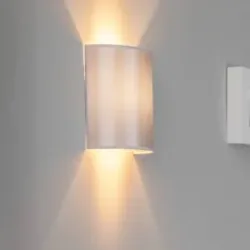 Wandlampe Satin Euluna, dimmbar, alu / grau / zink, für Wohn- / Esszimmer, Textil / Stoff / Seide, Wandleuchte, Wandlampe Innen