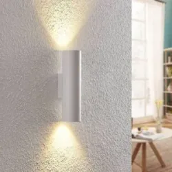 Wandlampe Brinja Arcchio, dimmbar, weiß / opal, für Flurbereich, Aluminium, Modern, Wandleuchte, Wandlampe Innen