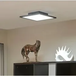 LED Panel Lamin Lindby, dimmbar, schwarz, für Wohn- / Esszimmer, Modern, LED Deckenleuchte