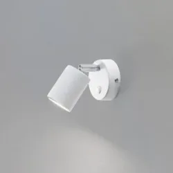Wandstrahler Fun, weiß, 14 cm hoch, verstellbar, GU10 Fun Luminex, weiß / opal, für Wohn- / Esszimmer, Metall, Modern, Strahler