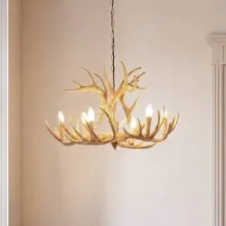 Hängelampe Fibi Lindby, dimmbar, braun / rost, für Wohn- / Esszimmer, Kunststoff, Landhaus / Rustikal, Pendelleuchte