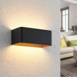 Wandlampe Karam Arcchio, schwarz, für Wohn- / Esszimmer, Aluminium, Modern, LED Wandleuchte, Wandlampe Innen