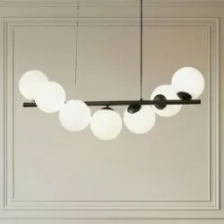 Glas Hängelampe Isandro Lucande, dimmbar, schwarz, für Wohn- / Esszimmer, Glas, Design, Pendelleuchte