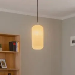 Glas Hängelampe Kaja Argon, dimmbar, weiß / opal, für Wohn- / Esszimmer, Glas, Modern, Pendelleuchte