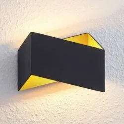 Wandlampe Assona Arcchio, dimmbar, schwarz, für Wohn- / Esszimmer, Aluminium, Modern, Wandleuchte, Wandlampe Innen