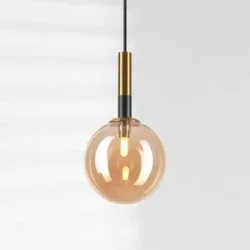 Glas Hängelampe Natalia Lamkur, dimmbar, messing / gold, für Wohn- / Esszimmer, Glas, Modern, Pendelleuchte