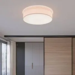 Deckenlampe Rondo TK Lighting, dimmbar, creme / amber, für Schlafzimmer, Textil / Stoff / Seide, Modern, Deckenlampe