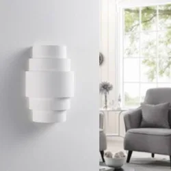 Wandlampe Marit Lindby, dimmbar, weiß / opal, für Wohn- / Esszimmer, Gips / Ton, Modern, Wandleuchte, Wandlampe Innen