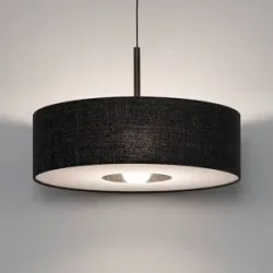 Euluna Hängelampe Amarela L Nowodvorski Lighting, dimmbar, schwarz, für Wohn- / Esszimmer, Textil / Stoff / Seide, Modern, Pendelleuchte