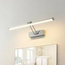 Wandlampe Sanya Lindby, chrom / silber, für Badezimmer, Metall, Modern, Wandleuchte, Wandlampe Bad