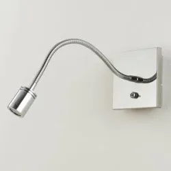 Wandlampe Berfin Lindby, chrom / silber, für Schlafzimmer, Metall, Modern, LED Wandleuchte, Wandlampe Innen