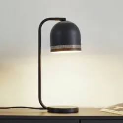 Tischlampe Oura NOLA, schwarz, für Schlafzimmer, Metall, Skandinavisch, Tischlampe