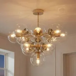 Deckenlampe Zumba Domiluce, dimmbar, messing / gold, für Wohn- / Esszimmer, Metall, Modern, Deckenlampe