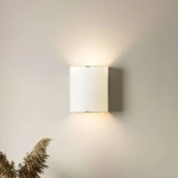Wandlampe Phil Lindby, dimmbar, weiß / opal, für Flurbereich, Glas, Modern, Wandleuchte, Wandlampe Innen