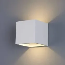 Wandlampe MARITA Lindby, weiß / opal, für Flurbereich, Gips / Ton, Modern, LED Wandleuchte, Wandlampe Innen