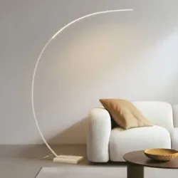 Bogenlampe Kendra Lindby, dimmbar, weiß / opal, für Wohn- / Esszimmer, Metall, Modern, Stehlampe