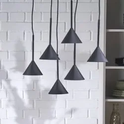 Hängelampe Cono TK Lighting, dimmbar, schwarz, für Wohn- / Esszimmer, Metall, Modern, Pendelleuchte
