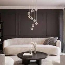 Glas Hängelampe Hayley Lucande, chrom / silber, für Wohn- / Esszimmer, Glas, Design, Pendelleuchte