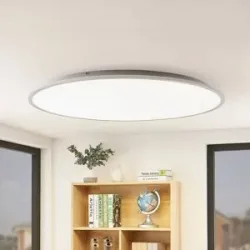 LED Deckenlampe Narima Lindby, alu / grau / zink, für Küche, Kunststoff, Modern, LED Deckenleuchte