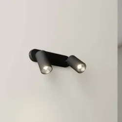 Euluna Wandstrahler Eye Spot zweiflammig, schwarz Nowodvorski Lighting, dimmbar, schwarz, für Wohn- / Esszimmer, Metall, Modern, Strahler