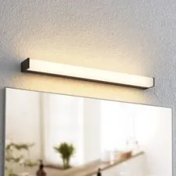Wandlampe Ulisan Lindby, schwarz, für Badezimmer, Aluminium, Modern, Wandleuchte, Wandlampe Bad
