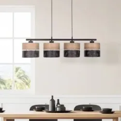 Hängelampe Nicol TK Lighting, dimmbar, Holz hell, für Wohn- / Esszimmer, Modern, Pendelleuchte