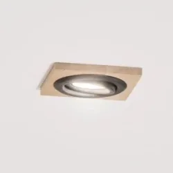 Deckeneinbaulampe Tobby, 10 x cm, 3er-Set Eichenholz GU10 Tobby Lamkur, dimmbar, Holz hell, für Wohn- / Esszimmer, Holz, Skandinavisch, Einbaustrahler
