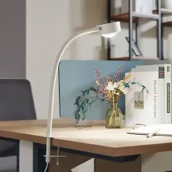 Klemmleuchte Jyla Lindby, weiß / opal, für Wohn- / Esszimmer, Metall, Modern, Klemmleuchte
