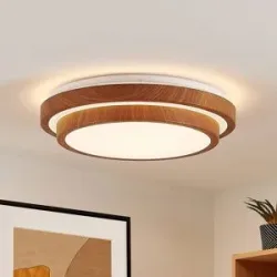 LED Deckenlampe Vaako Lindby, Holz hell, für Arbeitszimmer / Büro, Kunststoff, Modern, LED Deckenleuchte