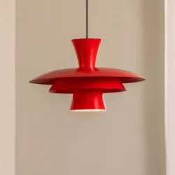 Hängelampe Plato Luminex, dimmbar, rot, für Wohn- / Esszimmer, Metall, Modern, Pendelleuchte