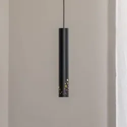 Hängelampe Tibia Luminex, dimmbar, schwarz, für Wohn- / Esszimmer, Metall, Pendelleuchte