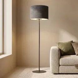Euluna Stehlampe Amarela Nowodvorski Lighting, schwarz, für Wohn- / Esszimmer, Textil / Stoff / Seide, Modern, Stehlampe