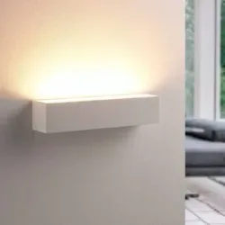 Wandlampe Santino Lindby, dimmbar, weiß / opal, für Wohn- / Esszimmer, Gips / Ton, Modern, Wandleuchte, Wandlampe Innen
