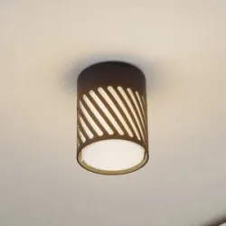 Lindby Außendeckenleuchte Lurinda, 10,5 cm, schwarz, Alu, Lurinda Lindby, dimmbar, schwarz, Aluminium, Modern, Deckenlampe