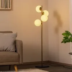 Stehlampe Faze Opviq, messing / gold, für Wohn- / Esszimmer, Metall, Stehlampe