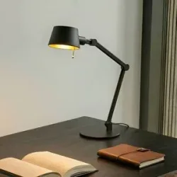 Schreibtischlampe Silka Lucande, schwarz, für Arbeitszimmer / Büro, Metall, Modern, Tischlampe
