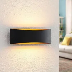 Wandlampe Jelle Arcchio, schwarz, für Wohn- / Esszimmer, Aluminium, Modern, LED Wandleuchte, Wandlampe Innen
