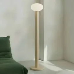 Designer Stehlampe Flo ALDEX, creme / amber, für Wohn- / Esszimmer, Metall, Design, Stehlampe