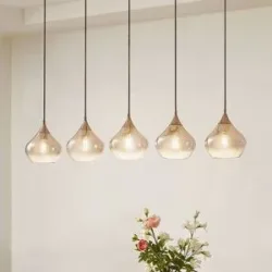 Glas Hängelampe Jarven Lucande, dimmbar, alu / grau / zink, für Wohn- / Esszimmer, Glas, Modern, Pendelleuchte