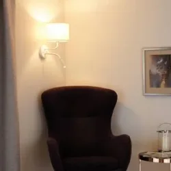 Wandlampe Roller Duolla, creme / amber, für Schlafzimmer, Textil / Stoff / Seide, Wandleuchte, Wandlampe Innen