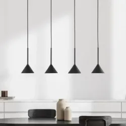 Hängelampe Cono TK Lighting, dimmbar, schwarz, für Wohn- / Esszimmer, Metall, Modern, Pendelleuchte