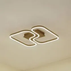 LED Deckenlampe Amiya Lucande, schwarz, für Wohn- / Esszimmer, Aluminium, Modern, LED Deckenleuchte