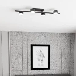 Deckenstrahler Bet, Länge 80 cm, schwarz, Metall, 4-flg. Bet EMIBIG LIGHTING, dimmbar, schwarz, für Wohn- / Esszimmer, Metall, Modern, Strahler